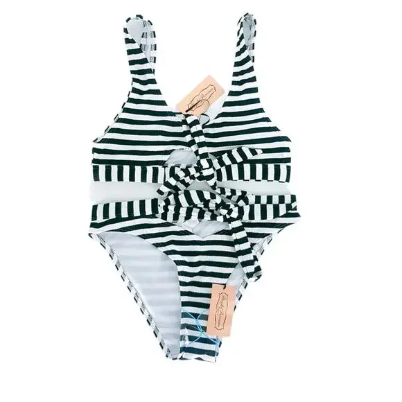 NWT Asos Playful Promises Textured Striped Ribbed Knit Bikini Set Size 6 - Picture 5 of 12